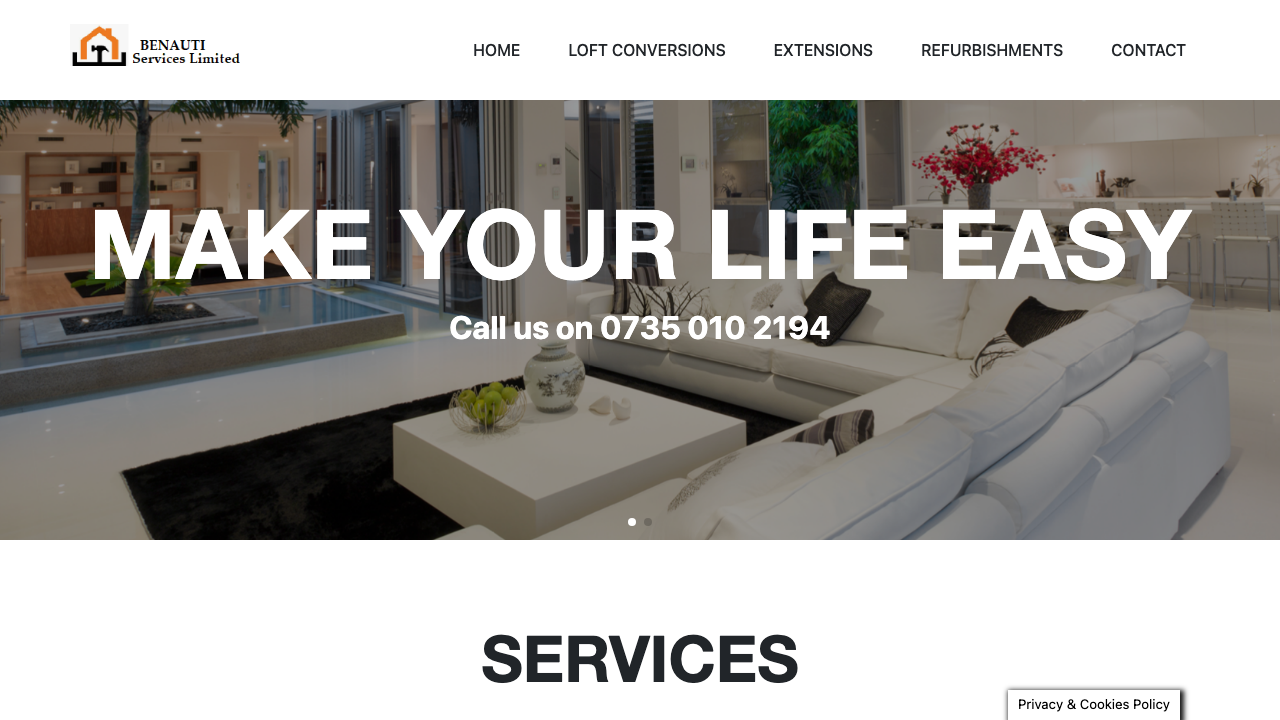 BENAUTI SERVICES LIMITED website preview