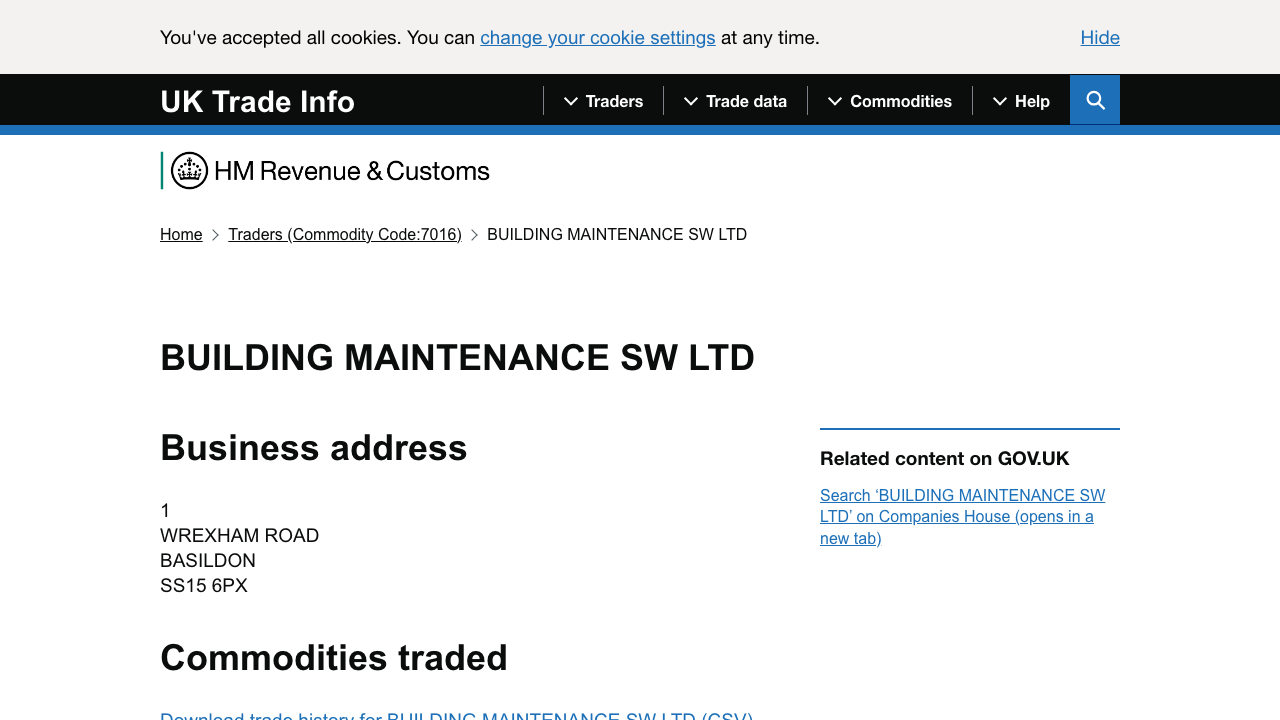 BUILDING MAINTENANCE SW LTD website preview
