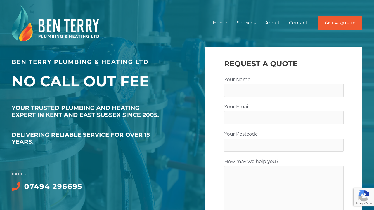 BEN TERRY PLUMBING AND HEATING LIMITED website preview