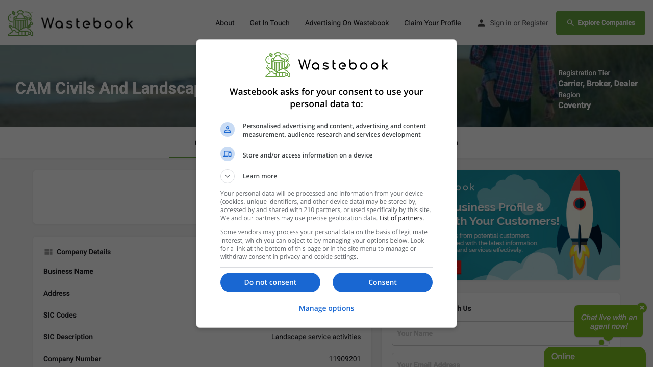 CAM CIVILS AND LANDSCAPING LTD website preview