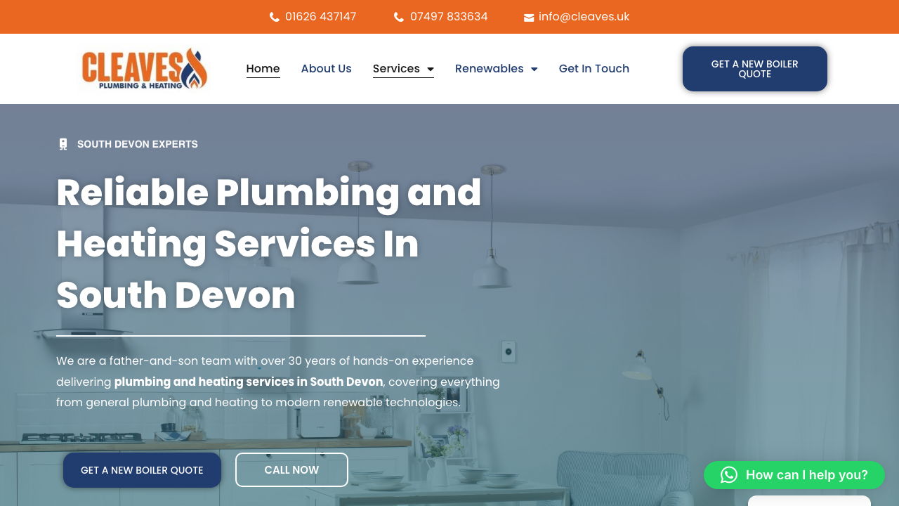 CLEAVES PLUMBING & HEATING LTD website preview
