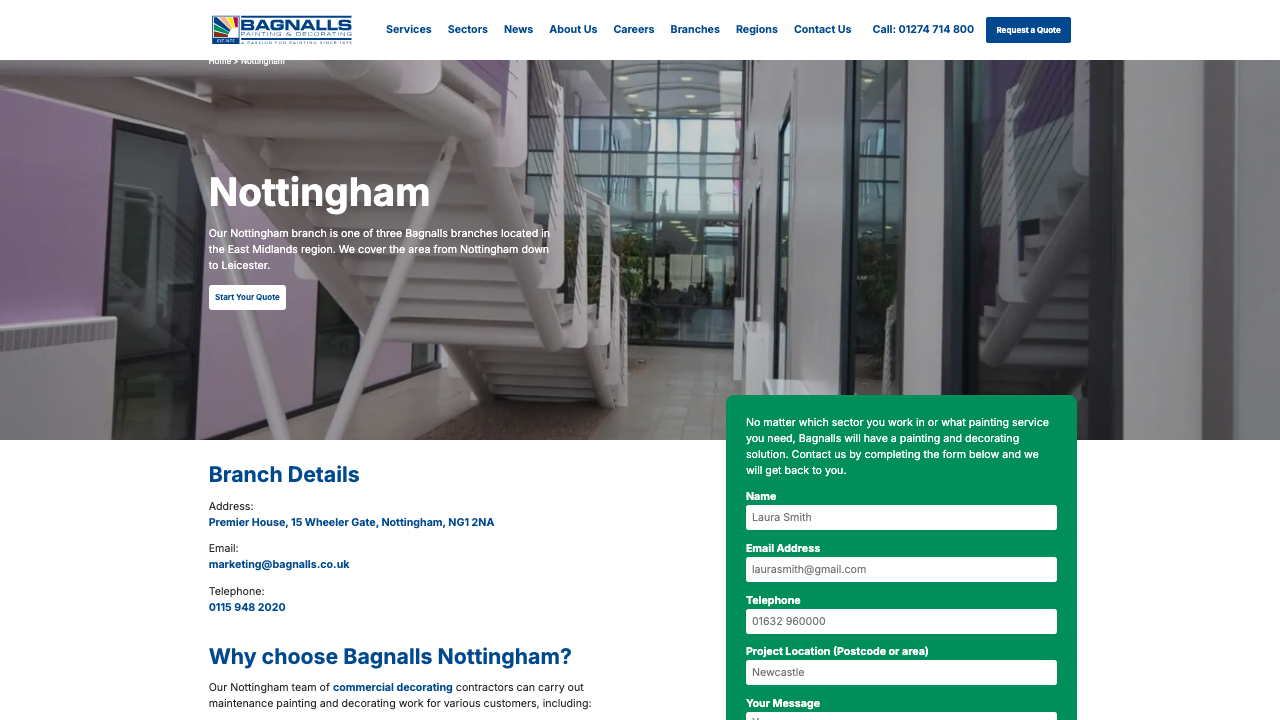 BPAINTING DECORATING AND JOINERY LTD website preview