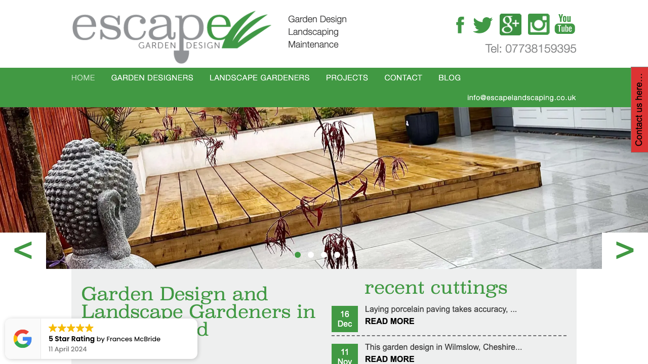 ESCAPE GARDEN DESIGN LTD website preview