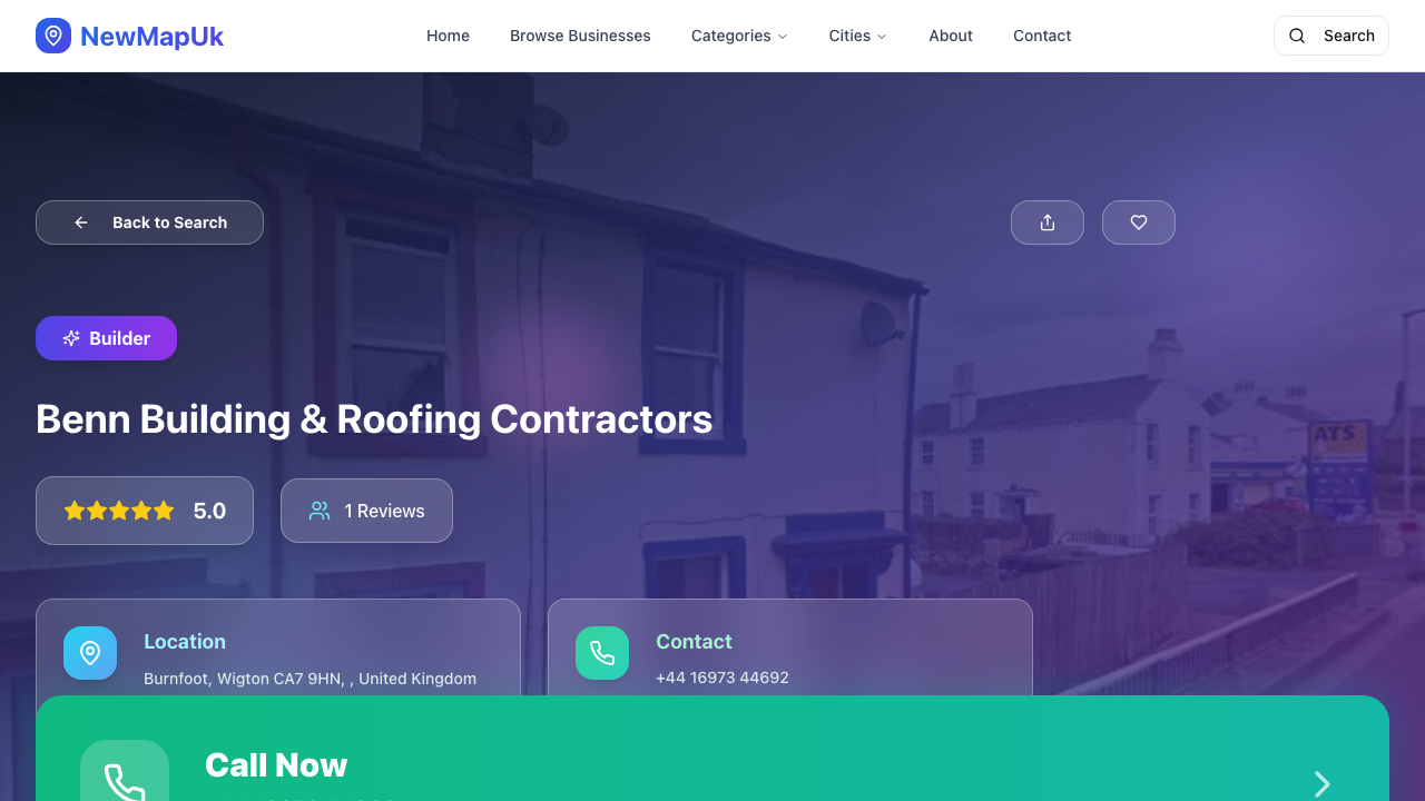 BENN CONSTRUCTION LIMITED website preview