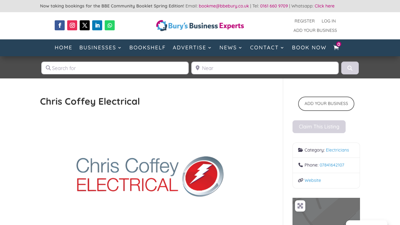 CHRIS COFFEY ELECTRICAL (MCR) LIMITED website preview