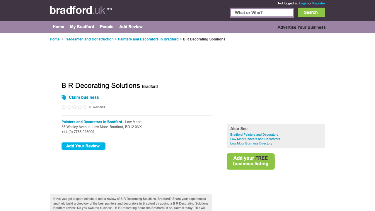 BR DECORATING SOLUTIONS LIMITED website preview