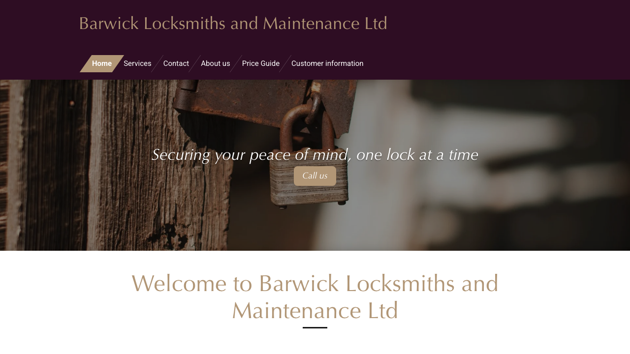 BARWICK LOCKSMITHS AND MAINTENANCE LTD website preview