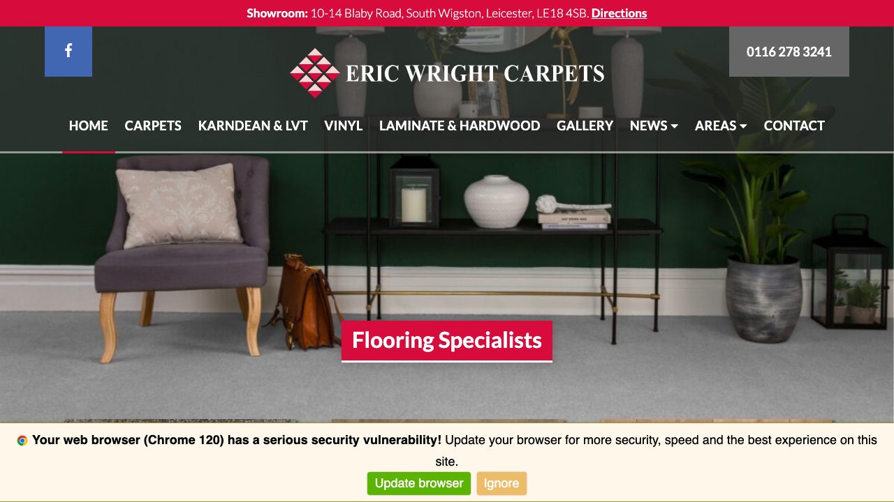 ERIC WRIGHT CARPETS LIMITED website preview
