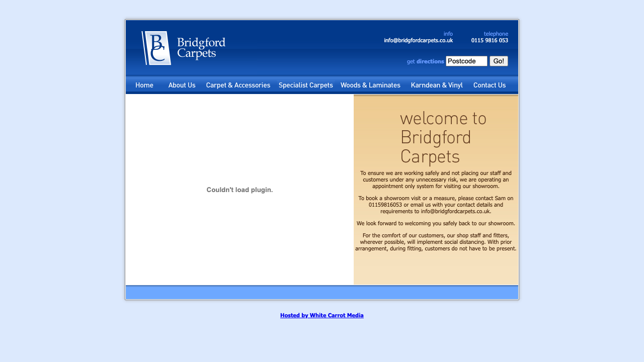 BRIDGFORD CARPET & FURNISHINGS CO. LIMITED website preview