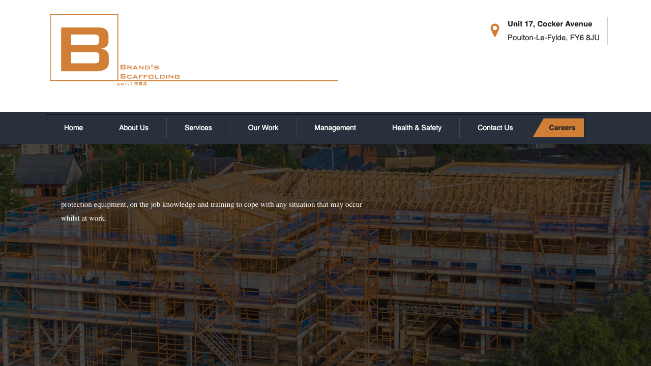BRANDS SCAFFOLDING LTD website preview
