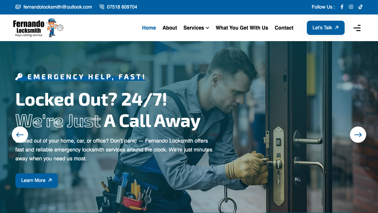 FERNANDO LOCKSMITH LIMITED website preview