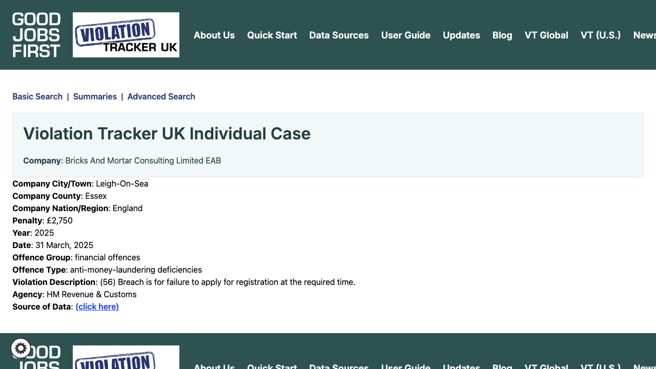 BRICKS AND MORTAR CONSULTING LIMITED website preview