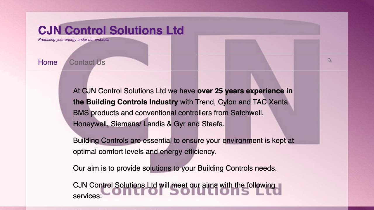 CJN CONTROL SOLUTIONS LTD website preview