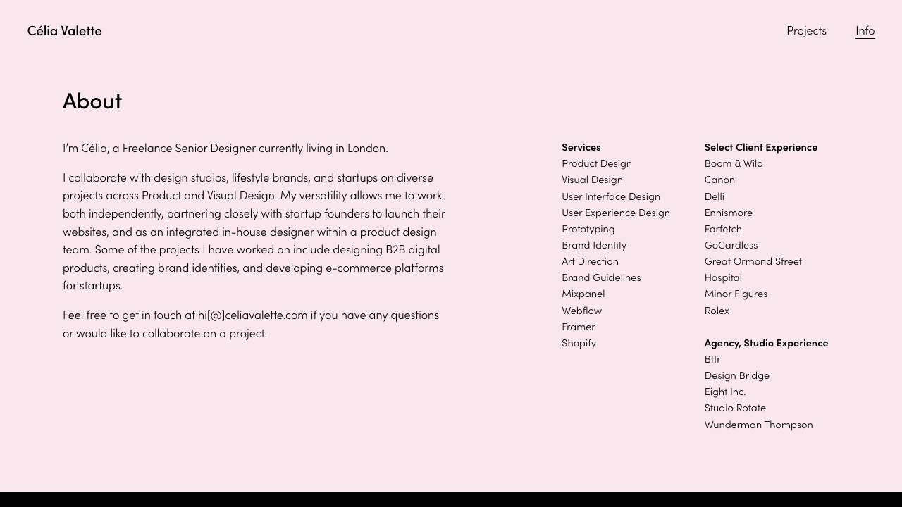 CELIA VALETTE LIMITED website preview