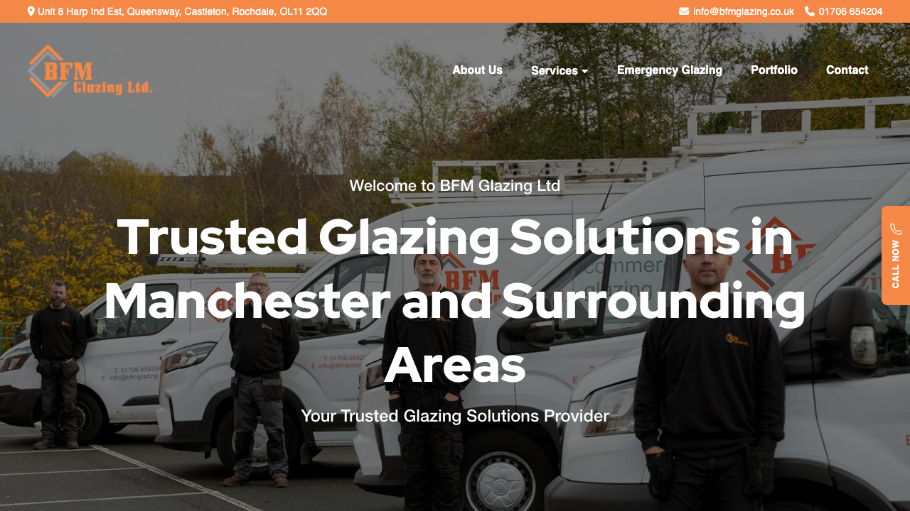 BFM GLAZING LIMITED website preview