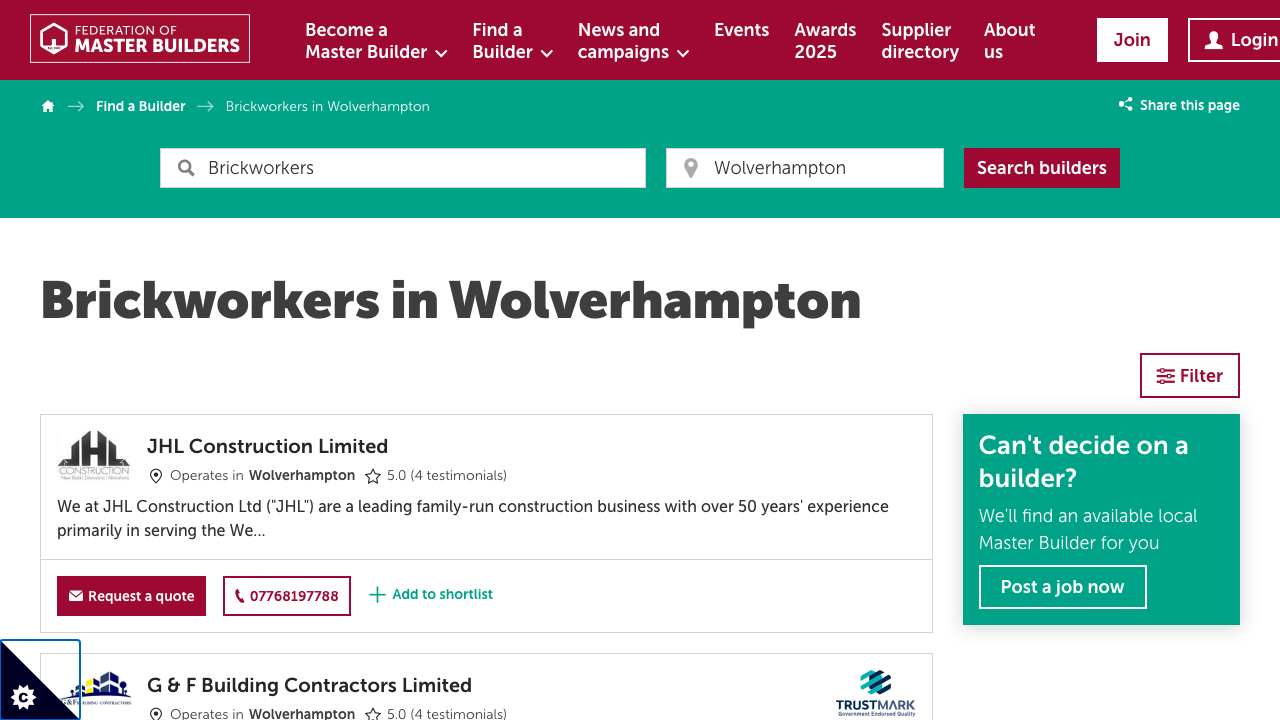 BRICKLAYING CONSTRUCTION LTD website preview