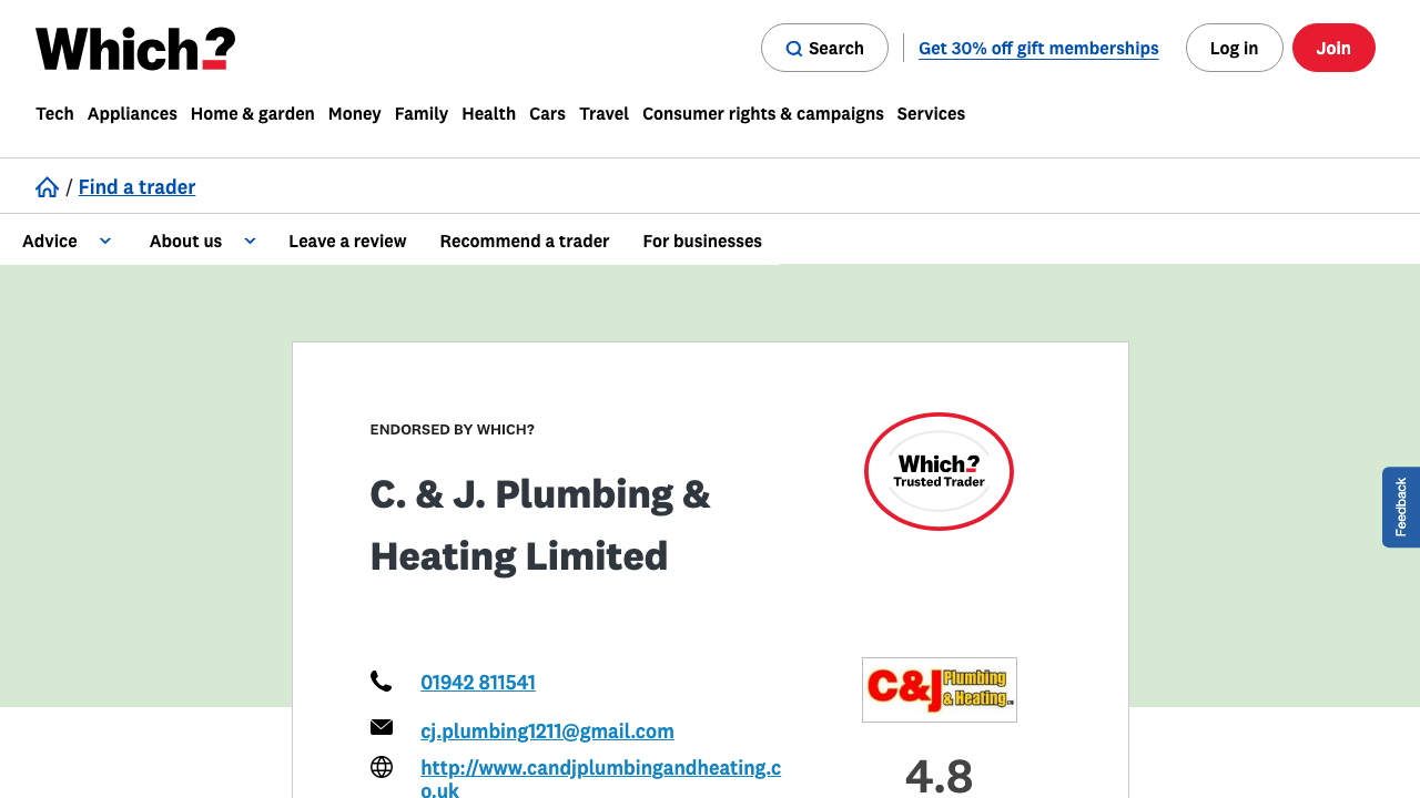 CJ'S PLUMBING AND HANDYMAN SERVICES LTD website preview
