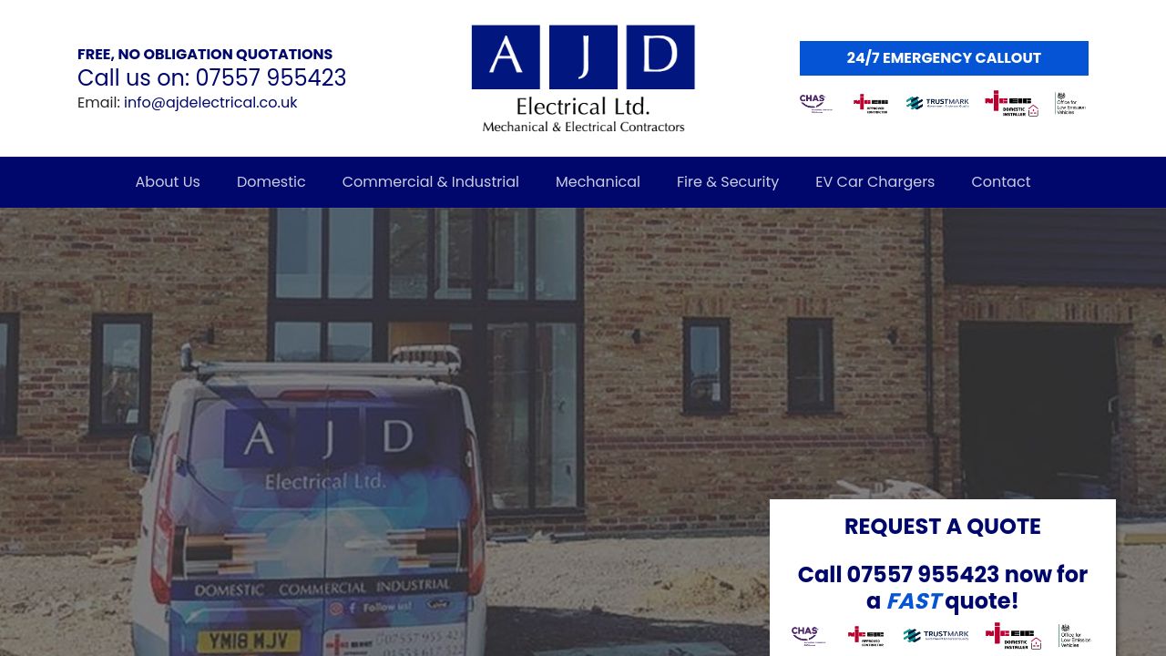 AJD ELECTRICAL LIMITED website preview