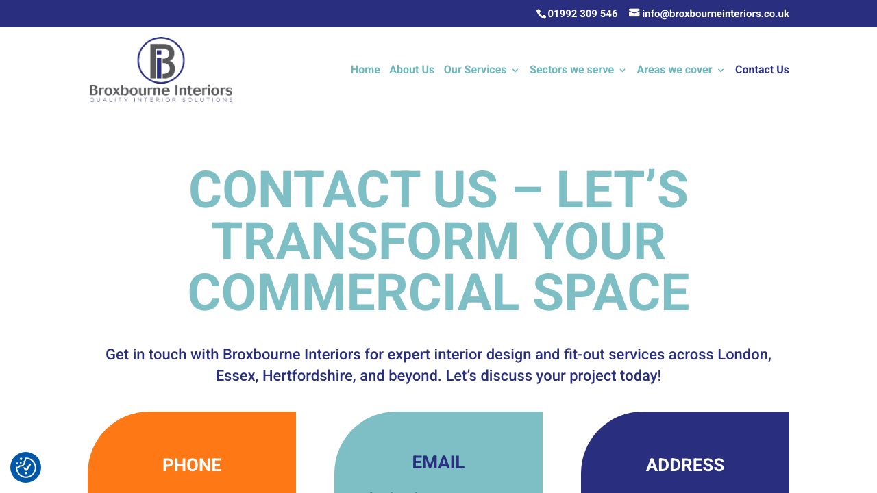 BROXBOURNE INTERIORS LIMITED website preview