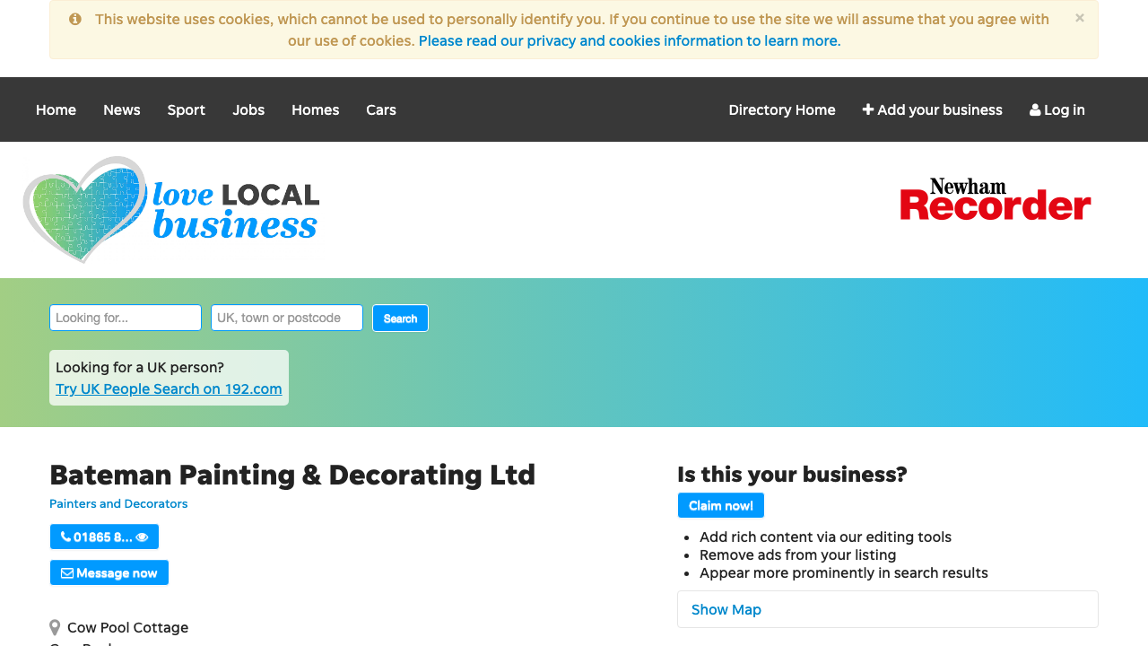 BATEMAN PAINTING AND DECORATING LIMITED website preview