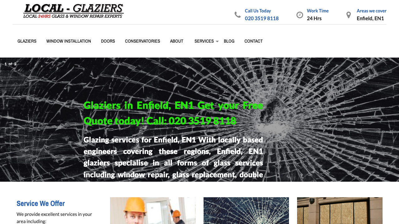 CLEARGLAZE GLASS (ENFIELD) LIMITED website preview