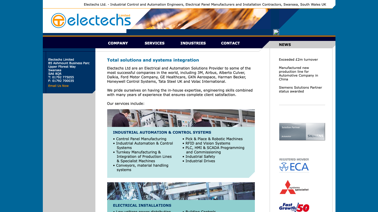 ELECTECHS LTD website preview