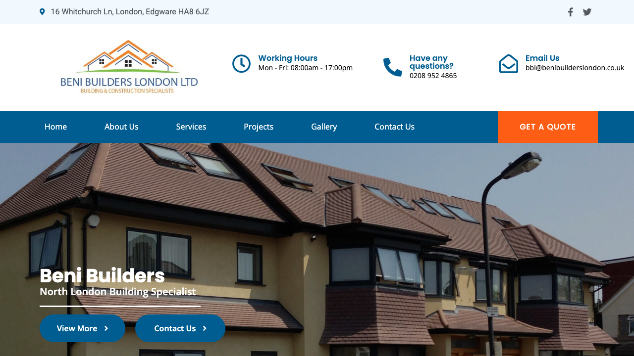 BENI THE BUILDER LTD website preview