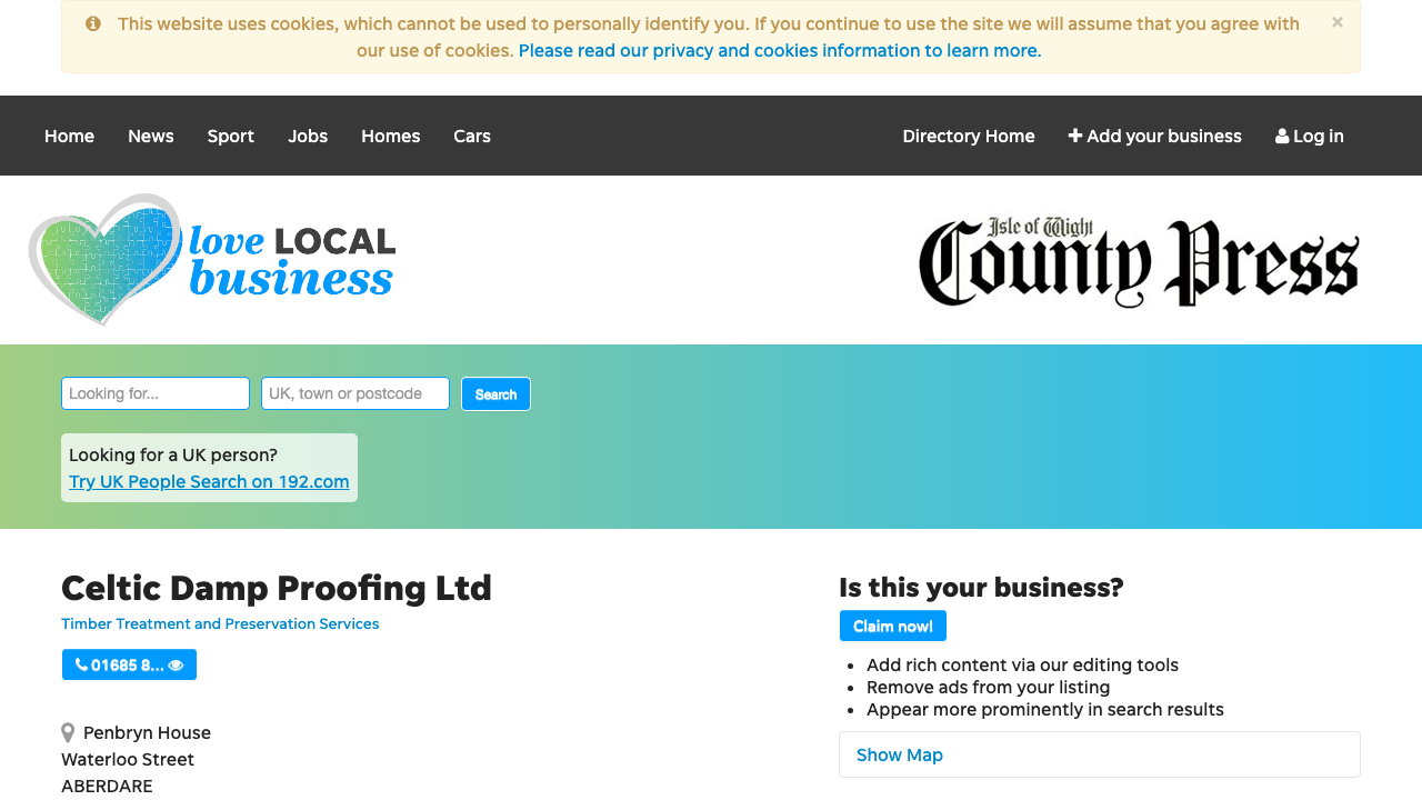 CELTIC DAMPROOFING LIMITED website preview