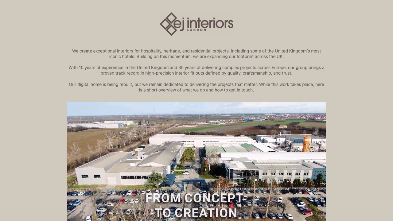 EJ INTERIORS LIMITED website preview