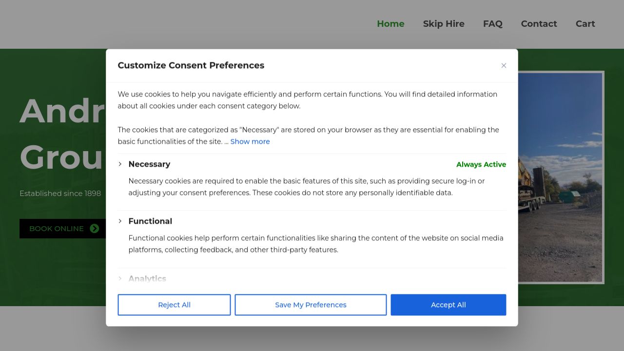 ANDREW COOK (CONTRACTORS) LTD. website preview