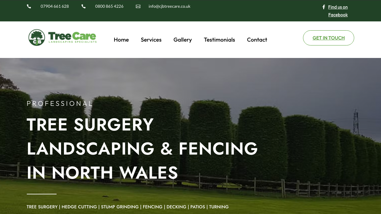 CJB TREE CARE LTD website preview