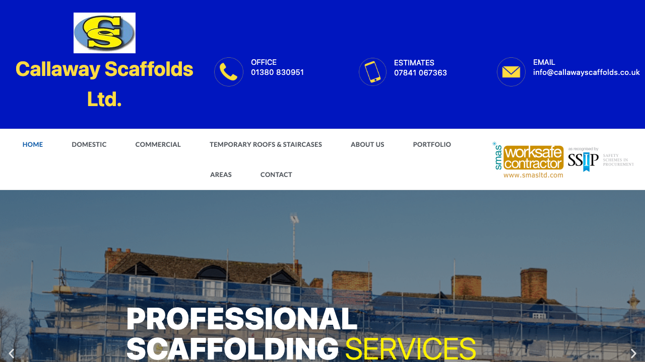 CALLAWAY SCAFFOLDS LIMITED website preview