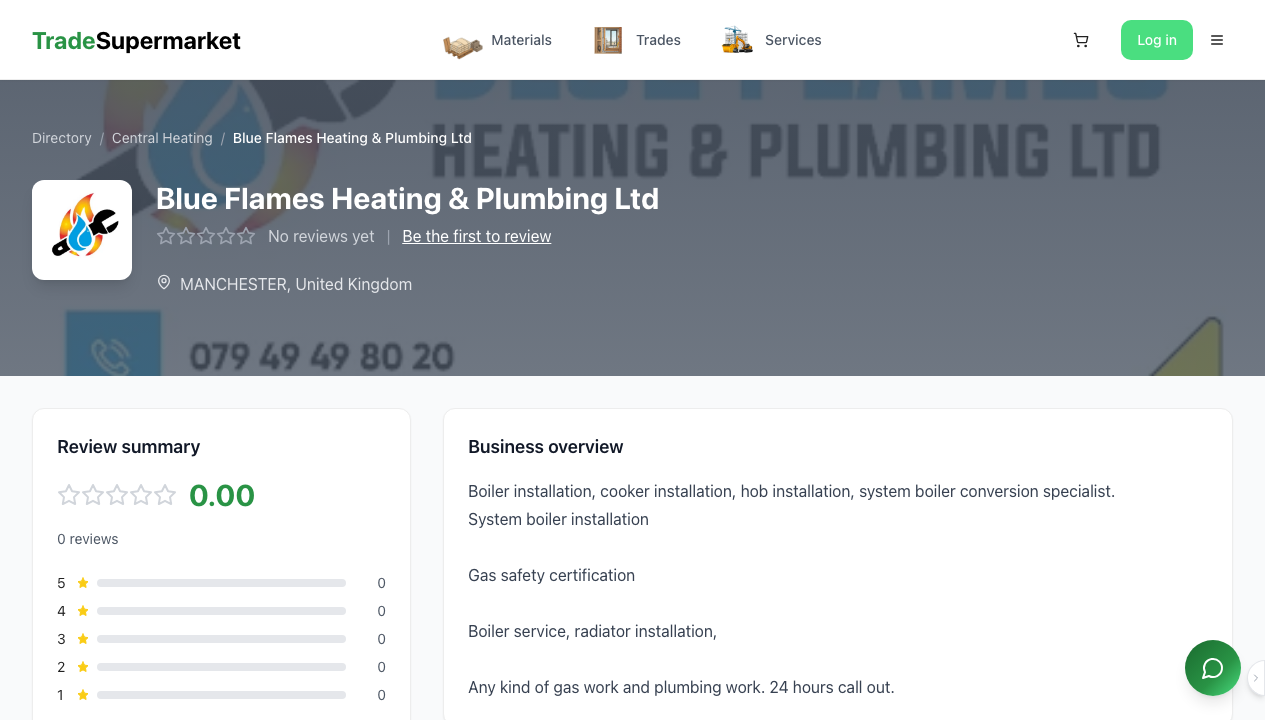 BLUE FLAMES HEATING & PLUMBING LTD website preview