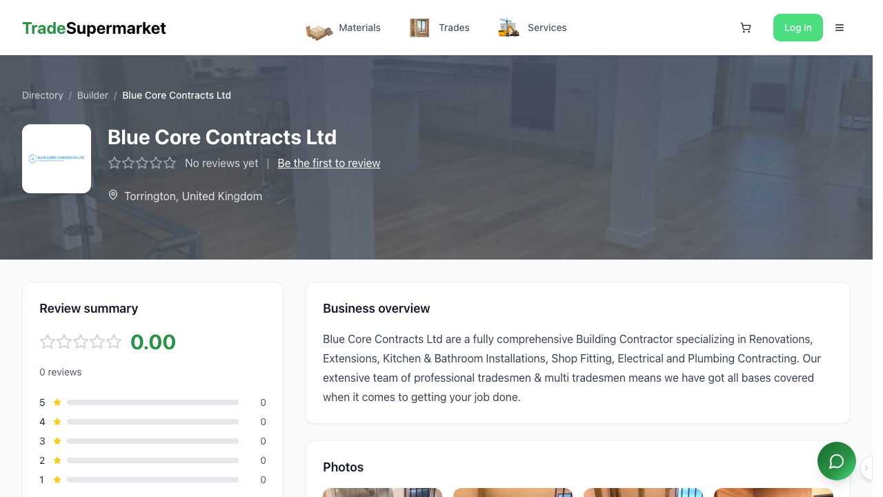 BLUE CORE CONTRACTS LTD website preview