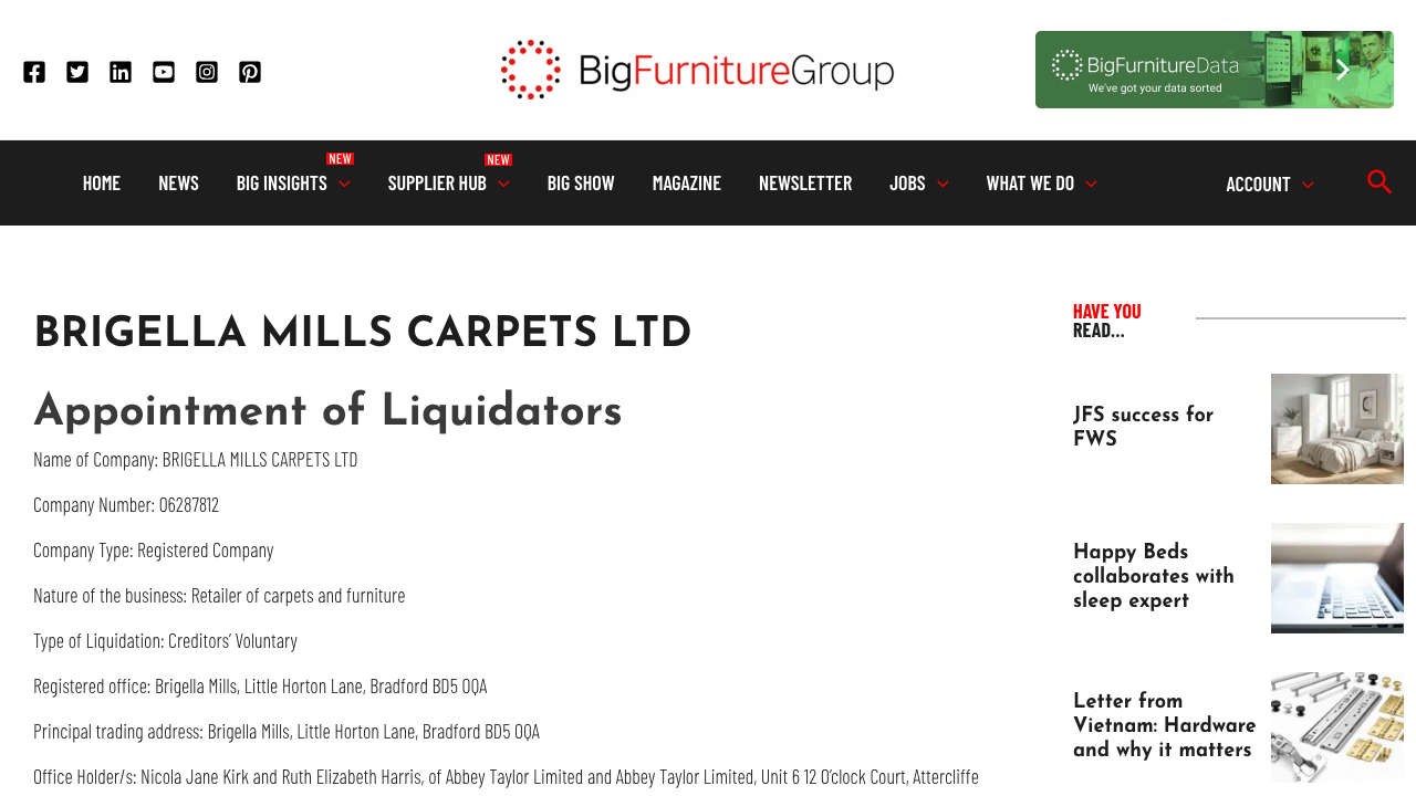 BRIGELLA MILLS CARPETS & FURNITURE LIMITED website preview