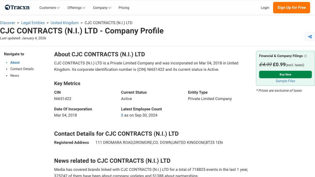 CJC CONTRACTS (N.I.) LTD website preview