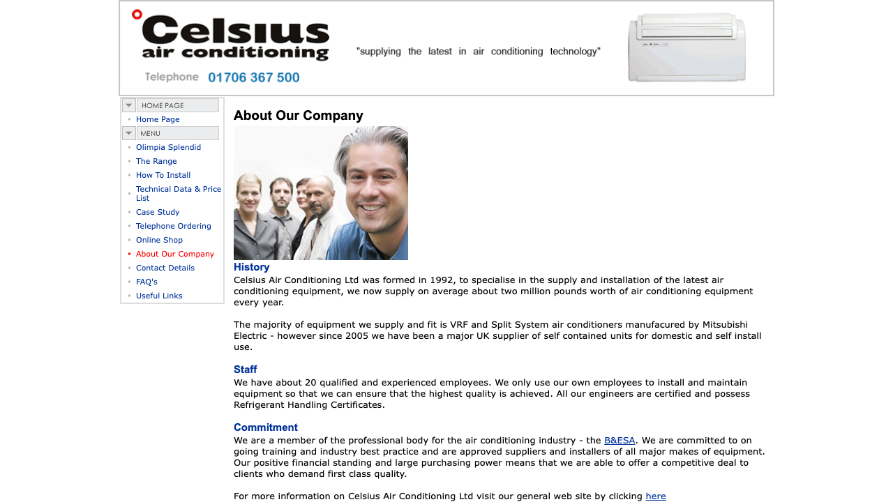 CELSIUS HVAC LIMITED website preview
