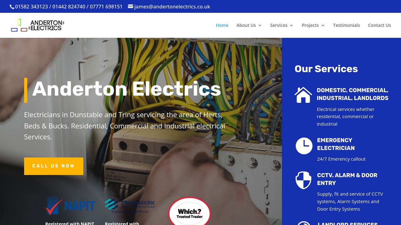 ANDERTON ELECTRICS LIMITED website preview