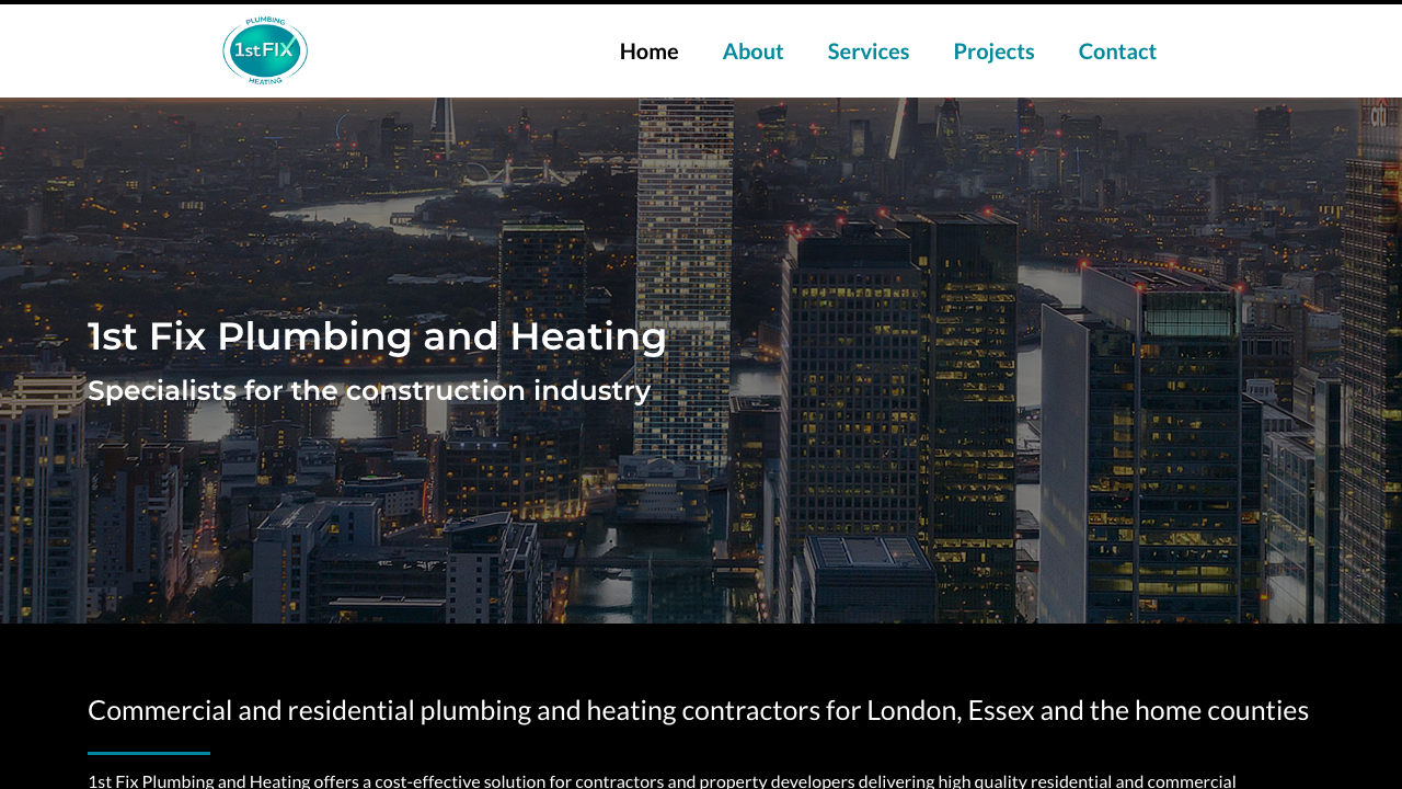 1ST FIX PLUMBING & HEATING LIMITED website preview