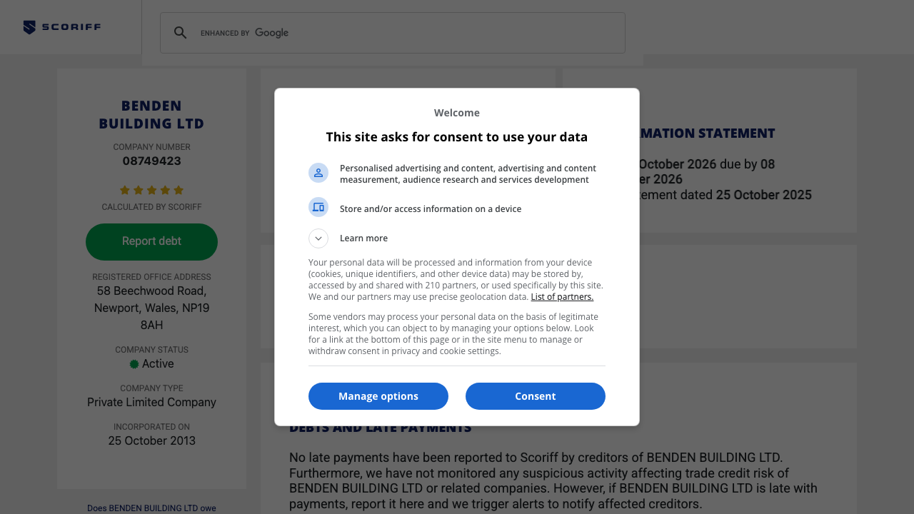 BENDEN BUILDING LTD website preview