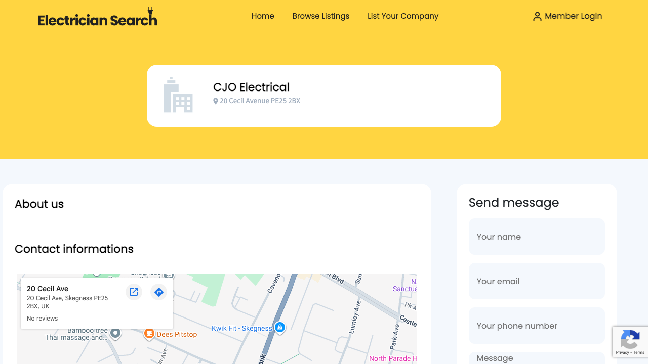 CJO ELECTRICAL SERVICES LTD website preview