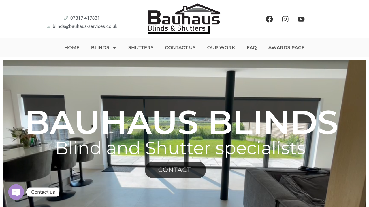 BAUHAUS BLINDS AND SHUTTERS LTD website preview