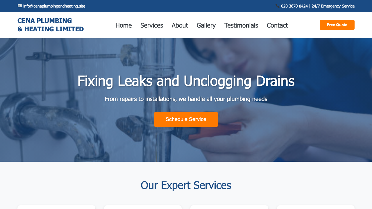 CENA PLUMBING AND HEATING LIMITED website preview