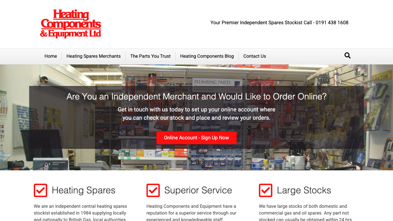 BOILER COMPONENTS UK LTD website preview