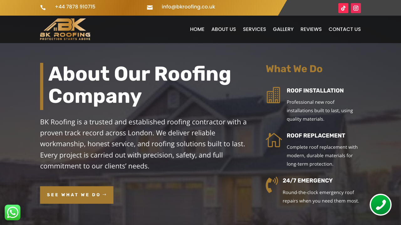 BK ROOFING LTD website preview