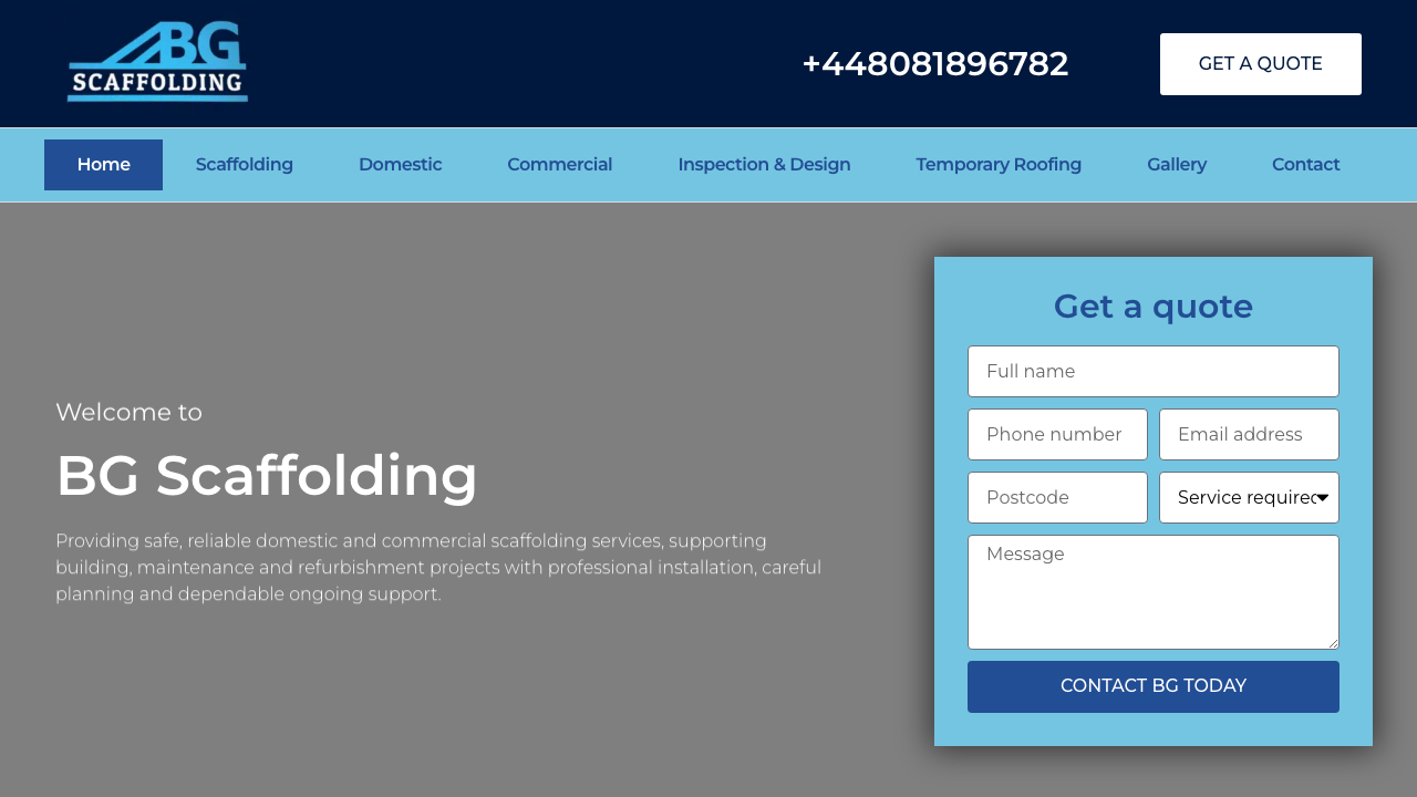 BG SCAFFOLDING LTD website preview
