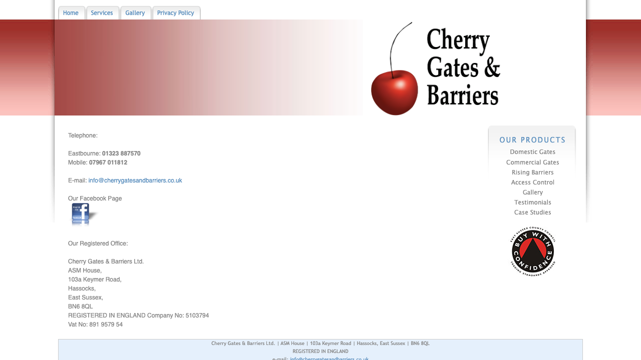 CHERRY GATES AND BARRIERS LIMITED website preview