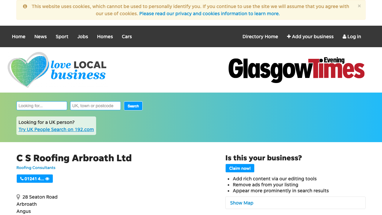 C.S. ROOFING (ARBROATH) LTD website preview