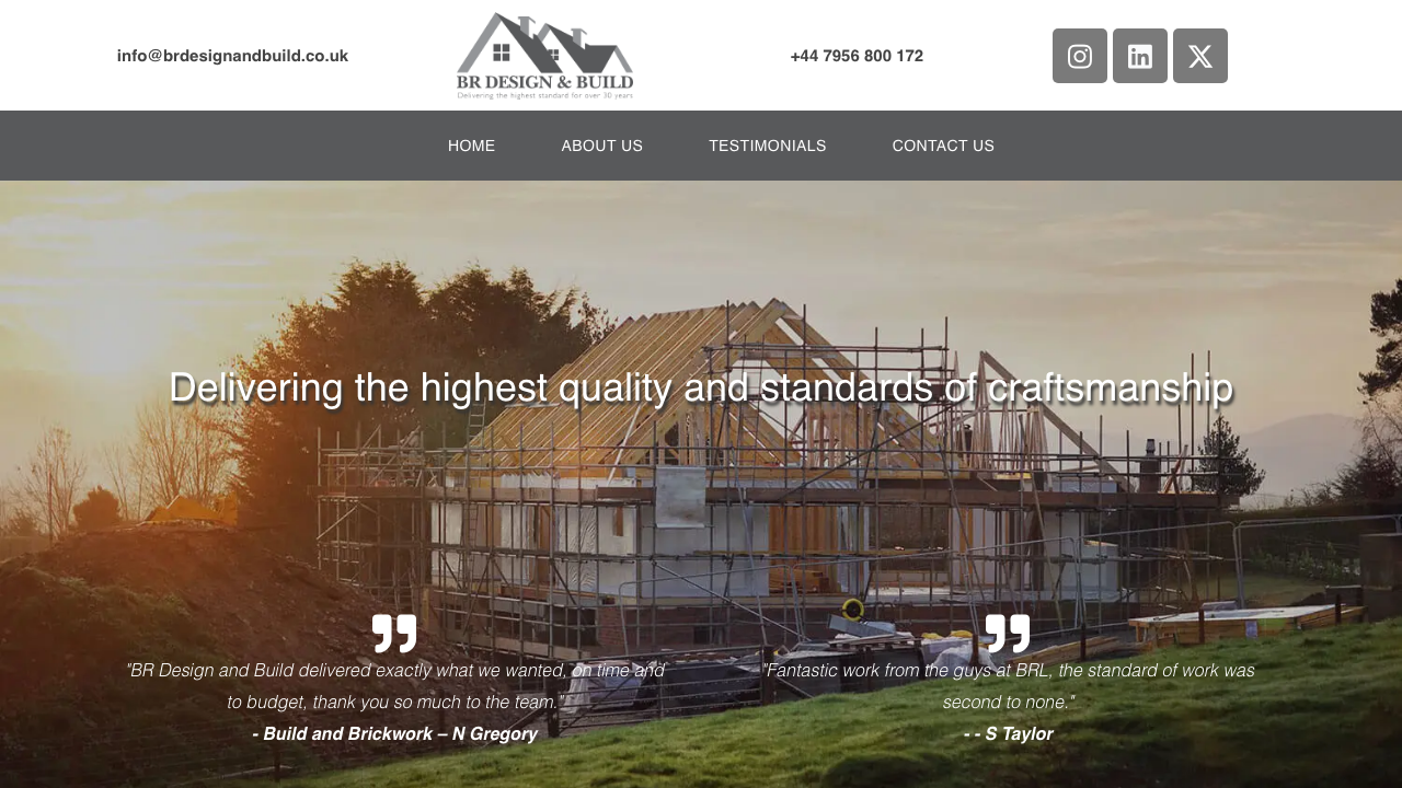 BR DESIGN & BUILD LTD website preview