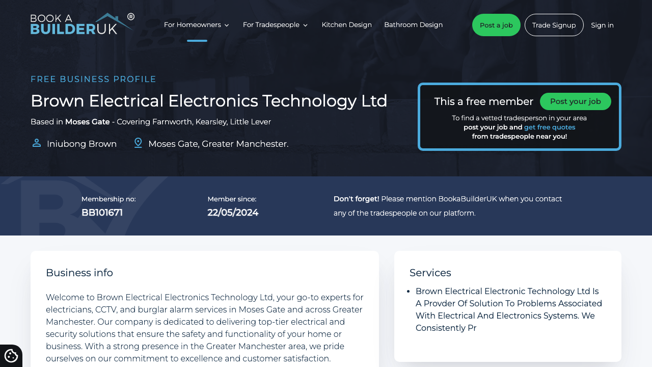 BROWN ELECTRICAL ELECTRONICS TECHNOLOGY LIMITED website preview